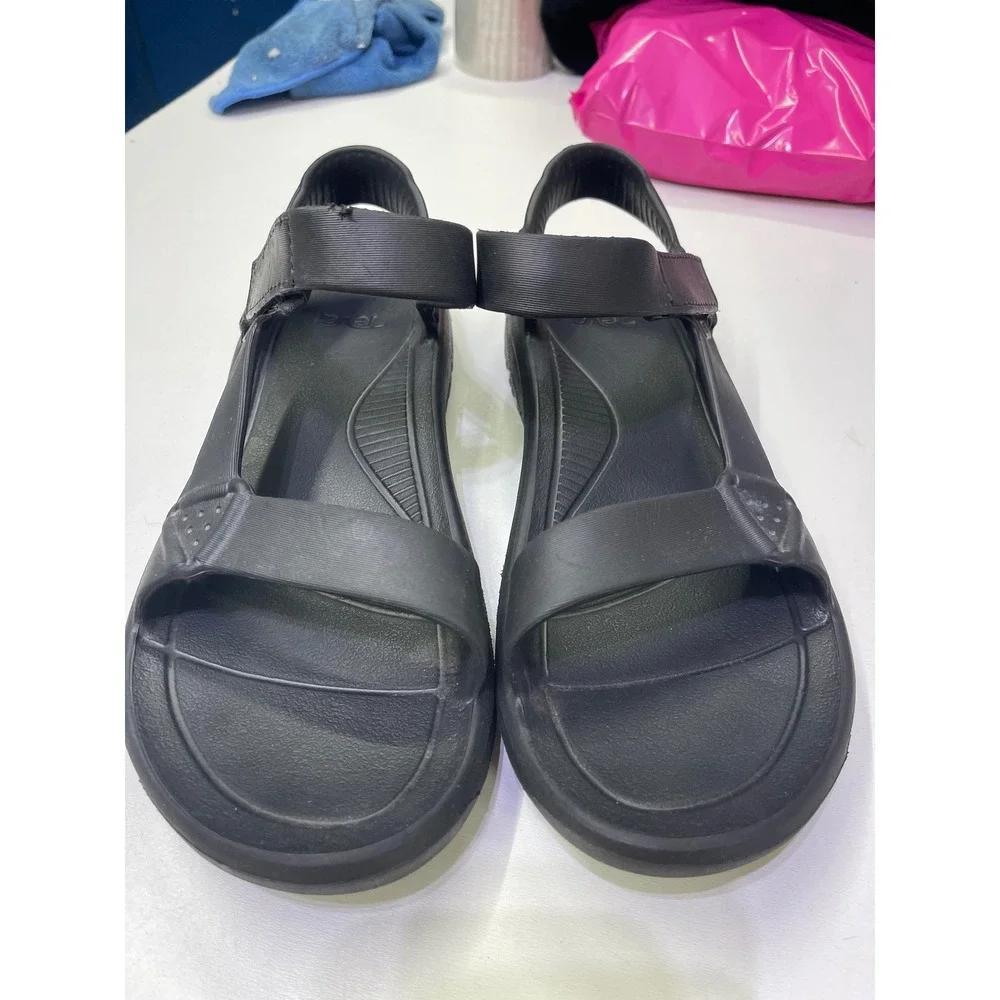 Teva Hurricane Drift Mens 10 Black Water Sandals Lightweight Injection Molded